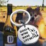 WSNANG Dog Lover Gift Dogs and Wine Make Life Better Keychain Gift for Veterinarian, Dog Mom, Dog Dad, Animal Rescue or Vet Tech