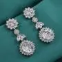 SWEETV Elegant Silver Wedding Bridal Earrings for brides,bridesmaid- Cubic Zirconia Crystal Dangle Earrings for Womens Party Prom Pageant SWEETV Elegant Silver Wedding Bridal Earrings for brides,bridesmaid- Cubic Zirconia Crystal Dangle Earrings for Womens Party Prom Pageant