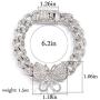 yfstyle Butterfly Cuban Link Bracelet Hip Hop Iced Out Diamond Bracelets for Women Girls Gold Plated Bracelets for Women Inlaid Rhinestone Hip Hop Jewelry Fashion Accessories