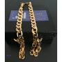 Gold Chain Necklace 7mm 24K Diamond Cut Smooth Cuban Link with a. USA Made