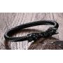 Mgutillart Punk Rock 10MM Titanium Steel Dragon Cuff Bracelet
