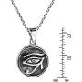AeraVida Circle Eye of Horus Egyptian Symbol .925 Sterling Silver Pendant Necklace