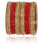 SANARA Indian Bollywood Bangles Antique Gold Plated Thread Bangles Pakistani Wedding Bangle Bracelet Jewelry