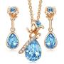 CDE Jewelry Sets for Women Rose Gold Jewelry Embellished with Crystal from Austria Mothers Day Jewelry Gifts Necklace and Earrings Set for Mom Wife
