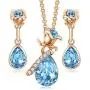 CDE Jewelry Sets for Women Rose Gold Jewelry Embellished with Crystal from Austria Mothers Day Jewelry Gifts Necklace and Earrings Set for Mom Wife CDE Jewelry Sets for Women Rose Gold Jewelry Embellished with Crystal from Austria Mothers Day Jewelry Gifts Necklace and Earrings Set for Mom Wife
