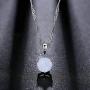 YAZILIND Wedding Party Jewelry Opal Pendant Necklace Gift for Women Girls