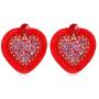 ELEARD Valentine’s Day Red Heart Earrings for Women Enamel Love Heart Drop Earring Studs Statement Rhinestone Heart Hoop Dangle Earrings Set Valentine’s Day Gifts