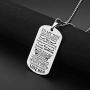 Dad to Son Necklace, To My Son Dog Tag Pendant Necklace, Father To Son Gift from Dad, Inspirational Son Necklace