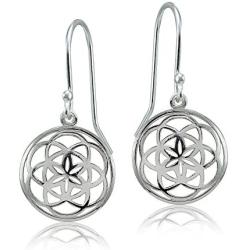 Sterling Silver High Polished Celtic Knot Round Dangle Earrings