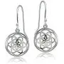 Sterling Silver High Polished Celtic Knot Round Dangle Earrings