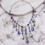 CATHERINE MALANDRINO Multi-Colored Stone Waterfall Style Yellow Gold-Tone Necklace for Women
