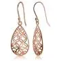 Sterling Silver Filigree Floral Design Teardrop Earrings Sterling Silver Filigree Floral Design Teardrop Earrings