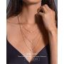 Opal Layered Gold Necklaces For Women | 14k Gold Dipped Ball Chain, 3 Tiered White Fire Opal, Gold Necklace | Dainty Opal Necklaces For Women | Celebrity Approved Opal Jewelry For Women