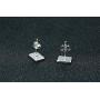 Unisex Stainless Steel Poker Aces Stud Earrings,Playing Cards Game Gambling Jewelry