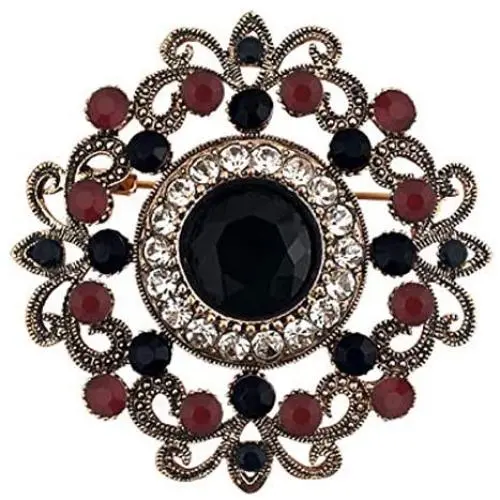 Jesse Ortega Vintage Flower Brooches Pins Imitation Crystal Jewelry Jesse Ortega Vintage Flower Brooches Pins Imitation Crystal Jewelry