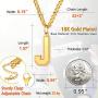 ChainsPro Men/Women Stunning Monogram Letter Necklace, A to Z Initial Charm with Chain-22+2''-Adjustable, 316L Stainless Steel/Gold Plated/Black (Send Gift Box)