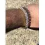 Harlembling Real Solid 925 Sterling Silver Mens Or Womens Tennis Bracelet - 14k Yellow & Rose Gold Finish Over Solid 925 Silver - 3-6mm - 6-9'' Iced One Row Bracelet