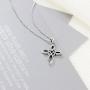 925 Sterling Silver Infinity Love Cross Celtic Knot Pendent Necklace, Rolo Chain 18''