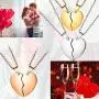 Broken Heart Necklace Women Men 316L Stainless Steel Best Friend BFF Foever Pendant 18k Gold/Rose Gold Plated Two Half Hearts Pendants Lover Couples Jewelry SP0034