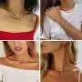 iF YOU Gold Chain Bracelet and Choker Necklace Sets for Women Girls 14K Gold Plated Bangle Adjustable Figaro Paperclip Link Bracelet Jewelry