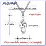 Fusamk Fashion Music Titanium Steel Note Symbol Pendant Charm Necklace