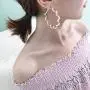 Pearl Beaded Hoop Earrings for Women Vintage Pearly Big Hoop Statement Ear Dangle Earrings with Stud Large Lightweight Pierced Nickle Free Pearl Beaded Hoop Earrings for Women Vintage Pearly Big Hoop Statement Ear Dangle Earrings with Stud Large Lightweight Pierced Nickle Free