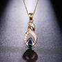 Hermosa Opal Jewelry Set Women Pendant Necklace Stud Earrings Sapphire Rainbow Mystic Topaz with 18'' Chain