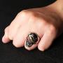 HZMAN Punk Rock Ruby Eyes Scorpion Skull Ring for Men Women Retro Gothic Stainless Steel Jewelry