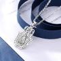 Hamsa Necklace Sterling Silver for Women AEONSLOVE Vintage Hamsa Hand of Fatima Evil Eye Necklace Pendant Good Luck Success Amulet Jewelry Gifts for Womens Girls Wife, 18'' Chain