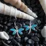 Sterling Silver Synthetic Blue Opal Dragonfly Dangle Earrings Sterling Silver Synthetic Blue Opal Dragonfly Dangle Earrings
