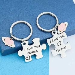HN HNHB I Love You Always Forever Sweetheart Keychain Dear Love Gift Meaningful Jewelry Gifts