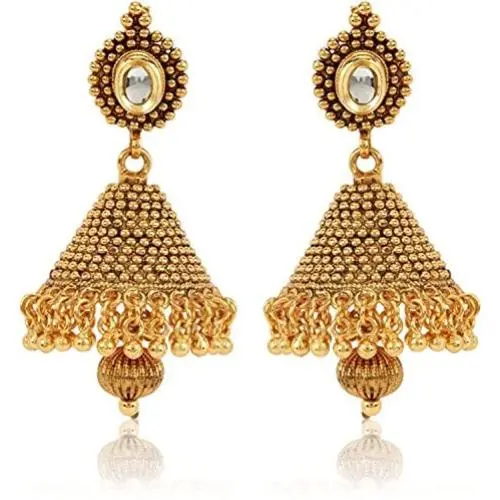 Royal Bling Bollywood Style Party Wear Traditional Indian Jewelry Jhumki Jhumka Earrings for Women