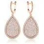 Barzel 18K Rose Gold Plated or White Gold Plated Pave Cubic Zirconia Teardrop Dangling Earrings Barzel 18K Rose Gold Plated or White Gold Plated Pave Cubic Zirconia Teardrop Dangling Earrings