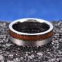 King Will Nature Tungsten Carbide Wedding Band 7mm Silver/Black Tungsten Ring with Wood Inlay Comfort Fit