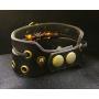 Lost Tribe Designs Deuteronomy 6:5 Bracelet - Adjustable Black Leather Cuff Bracelet with Jewish Hebrew Blessings