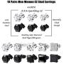 Adramata 10 Pairs Stainless Steel Stud Earrings for Men Women CZ Black Cubic Square Pierced Earrings Jewelry Set,6-8MM