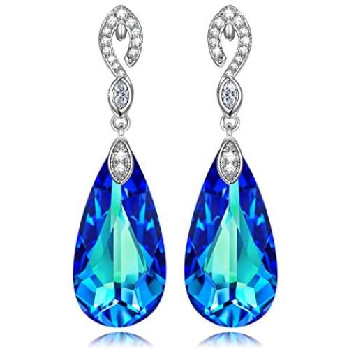 Kate Lynn Earrings for Women Mothers Day Gifts ✦Mermaid Tears✦ Teardrop Dangle Earrings Made with Crystals from Austria and Cubic Zirconia Jewelry Gifts for Her with Gift Box