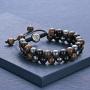 Lava Rock Bracelet Bead Bracelet -8MM Tiger Eye Bracelet Essential Oil Diffuser Healing Natural Stone Bead Bracelet Adjustable Chakra Unisex Yoga Bracelets
