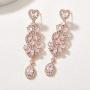 SWEETV Wedding Chandelier Earrings for Brides Women, Long Bridal Drop Dangling Earrings for Wedding Prom Pageant, Vintage style