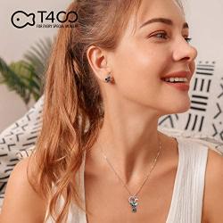 T400 Blue Butterfly Crystal Pendant Necklace and Drop Stud Earrings Jewelry Set Gift for Girls Women