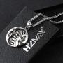 HZMAN Sun Moon Face Pendant Necklace, Fine Stainless Steel Jewelry