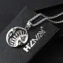 HZMAN Sun Moon Face Pendant Necklace, Fine Stainless Steel Jewelry