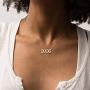 SEMBILAN Birth Year Number Pendant Necklace Stainless Steel Birthday Gold Year Old English Necklace for Women Girl Jewelry
