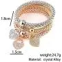 BELLA-Bee 3PCS/Set Multilayer Butterfly Heart Elephant Charms Chain Bracelet Crystal Stretch Bracelet for Women Girls Jewelry