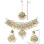 Aheli Indian Traditional Maang Tikka with Kundan Necklace Earrings Set Ethnic Wedding Party Designer Jewelry for Women