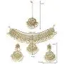Aheli Indian Traditional Maang Tikka with Kundan Necklace Earrings Set Ethnic Wedding Party Designer Jewelry for Women