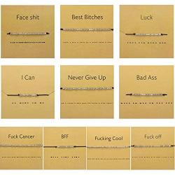 TAMHOO 10 Pcs Morse Code Bracelets for Women - Handmade Bead String Bracelet for Teens -Morse Code Bracelet for Men - Inspirational Morse Code Jewelry Gift for Women