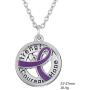 My Shape Purple Cancer Awareness Ribbon Cause Pendant Strength Courage Hope Necklace Survival Trendy Jewelry