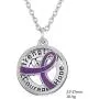 My Shape Purple Cancer Awareness Ribbon Cause Pendant Strength Courage Hope Necklace Survival Trendy Jewelry