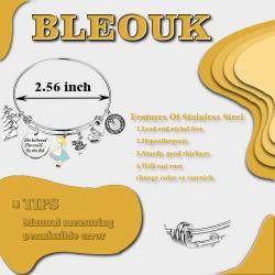 BLEOUK Alice in Wonderland Gift Jewelry She Believed She Could So She Did Alice in Wonderland Themed Charms Bracelet